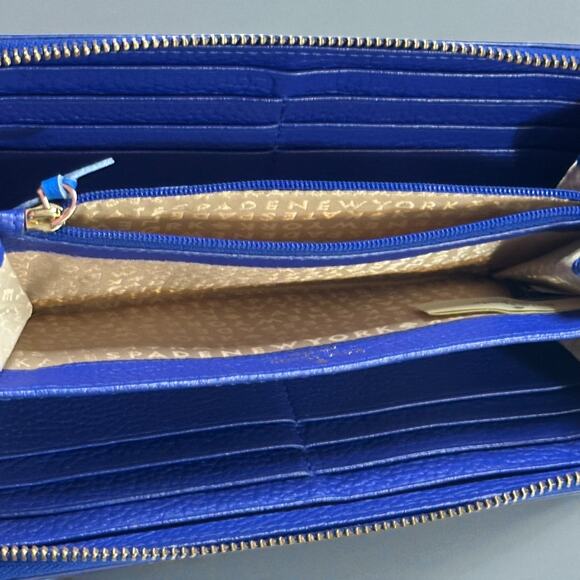 Kate Spade Laurel Way Neda Large Wallet Pebbled Leather Zip Up Cornflower Blue - Picture 5 of 14